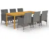 vidaXL Ensemble de salle à manger de jardin 7 pcs Gris