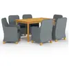 vidaXL Ensemble de salle à manger de jardin 7 pcs Gris clair