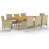 vidaXL Ensemble de salle à manger de jardin 9 pcs Beige