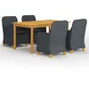 vidaXL Ensemble de salle à manger de jardin 5 pcs Gris foncé