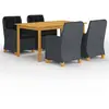 vidaXL Ensemble de salle à manger de jardin 5 pcs Gris foncé