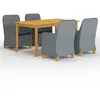 vidaXL Ensemble de salle à manger de jardin 5 pcs Gris clair