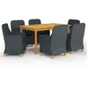 vidaXL Ensemble de salle à manger de jardin 7 pcs Gris foncé