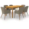 vidaXL Ensemble de salle à manger de jardin 7 pcs - Marron