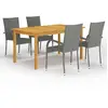 vidaXL Ensemble de salle à manger de jardin 5 pcs Gris