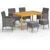 vidaXL Ensemble de salle à manger de jardin 7 pcs Gris
