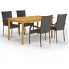 vidaXL Ensemble de salle à manger de jardin 5 pcs Marron