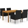 vidaXL Ensemble de salle à manger de jardin 5 pcs Noir