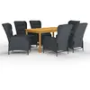 vidaXL Ensemble de salle à manger de jardin 7 pcs Gris foncé