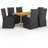 vidaXL Ensemble de salle à manger de jardin 7 pcs Noir