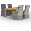 vidaXL Ensemble de salle à manger de jardin 5 pcs Gris