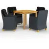 vidaXL Ensemble de salle à manger de jardin 5 pcs Gris foncé