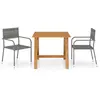 vidaXL Ensemble de salle à manger de jardin 3 pcs Gris
