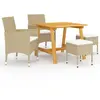 vidaXL Ensemble de salle à manger de jardin 5 pcs Beige