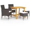 vidaXL Ensemble de salle à manger de jardin 5 pcs Marron