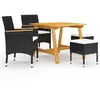 vidaXL Ensemble de salle à manger de jardin 5 pcs Noir