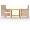 vidaXL Ensemble de salle à manger de jardin 3 pcs Beige