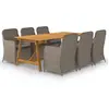 vidaXL Ensemble de salle à manger de jardin 7 pcs Marron