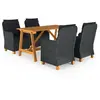 vidaXL Ensemble de salle à manger de jardin 5 pcs Gris foncé