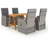 vidaXL Ensemble de salle à manger de jardin 5 pcs Gris
