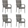 vidaXL Ensemble de salle à manger de jardin 5 pcs Gris