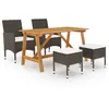 vidaXL Ensemble de salle à manger de jardin 5 pcs Marron