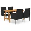 vidaXL Ensemble de salle à manger de jardin 5 pcs Noir