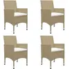 vidaXL Ensemble de salle à manger de jardin 5 pcs Beige