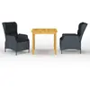 vidaXL Ensemble de salle à manger de jardin 3 pcs Gris foncé