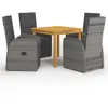 vidaXL Ensemble de salle à manger de jardin 5 pcs Gris