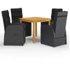 vidaXL Ensemble de salle à manger de jardin 5 pcs Noir