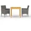 vidaXL Ensemble de salle à manger de jardin 3 pcs Gris