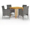 vidaXL Ensemble de salle à manger de jardin 5 pcs Gris