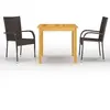 vidaXL Ensemble de salle à manger de jardin 3 pcs Marron
