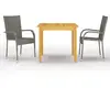 vidaXL Ensemble de salle à manger de jardin 3 pcs Gris