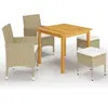 vidaXL Ensemble de salle à manger de jardin 5 pcs Beige