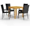 vidaXL Ensemble de salle à manger de jardin 5 pcs Noir