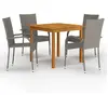 vidaXL Ensemble de salle à manger de jardin 5 pcs Gris