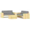 vidaXL Salon de jardin 3 pcs avec coussins bois de pin imprégné