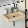 vidaXL Lavabo mural crème 38x24x6,5 cm marbre