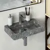 vidaXL Lavabo mural gris 38x24x6,5 cm marbre