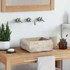 vidaXL Lavabo Crème 30x30x13 cm Marbre