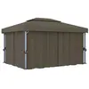 vidaXL Tonnelle avec rideau 4x3 m Taupe Aluminium