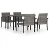 vidaXL Ensemble de salle à manger de jardin 5 pcs Résine tressée Gris