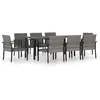 vidaXL Ensemble de salle à manger de jardin 9 pcs Résine tressée Gris