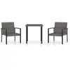 vidaXL Ensemble de salle à manger de jardin 3 pcs Résine tressée Gris