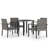 vidaXL Ensemble de salle à manger de jardin 5 pcs Résine tressée Gris