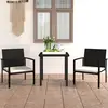 vidaXL Ensemble de salle à manger de jardin 3 pcs Résine tressée Noir