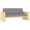 vidaXL Banc de jardin avec coussins gris 179 cm Pin imprégné