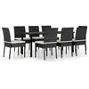 vidaXL Ensemble de salle à manger de jardin 9 pcs Résine tressée Noir